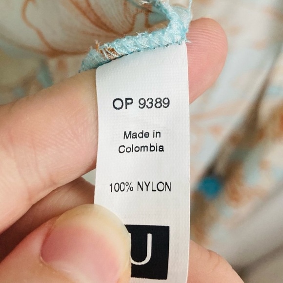 Maaji Light Blue Orange Long Floral Tropical Vacation Kimono Swim Coverup Robe - Picture 4 of 5